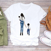 Women Cartoon Super Mom Life T-shirts Top