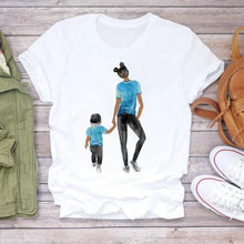 Women Cartoon Super Mom Life T-shirts Top