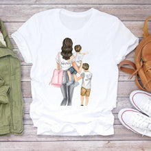 Women Cartoon Super Mom Life T-shirts Top