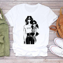Women Cartoon Super Mom Life T-shirts Top