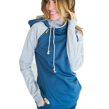 Floral Printed Hood Casual Splice Long Sleeve Sweatshirts