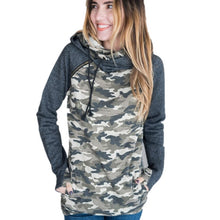 Floral Printed Hood Casual Splice Long Sleeve Sweatshirts