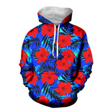 Hawaii Flower And Leaf Pullover Thick Loose Hoodies