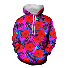 Hawaii Flower And Leaf Pullover Thick Loose Hoodies