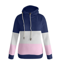 Casual Solid Contrast Long Sleeve Hoodie