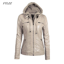 Punk leather jacket ( detachable hoodie )