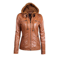 Punk leather jacket ( detachable hoodie )