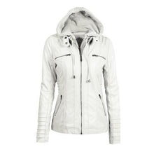 Punk leather jacket ( detachable hoodie )