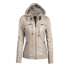 Punk leather jacket ( detachable hoodie )