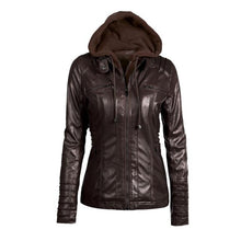 Punk leather jacket ( detachable hoodie )