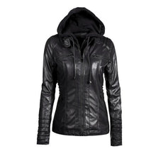 Punk leather jacket ( detachable hoodie )