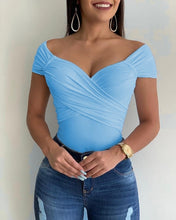 V neck shoot sleeve shirt