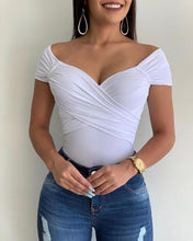 V neck shoot sleeve shirt