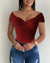 V neck shoot sleeve shirt
