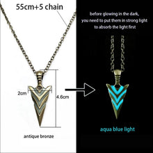 Luminous glowing arrow pendant
