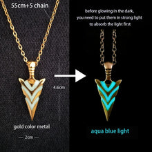 Luminous glowing arrow pendant