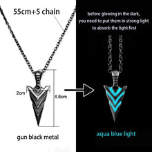 Luminous glowing arrow pendant