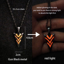 Luminous glowing arrow pendant