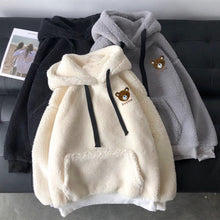 Plush warm fluffy double hoodie