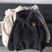 Plush warm fluffy double hoodie
