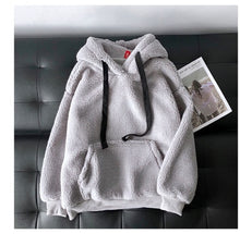 Plush warm fluffy double hoodie