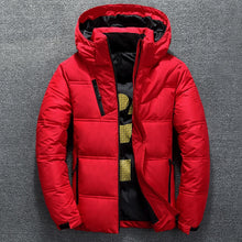 Red thick collar puffer coat