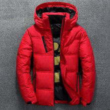 Red thick collar puffer coat