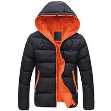 Navy blue white lined winter coat