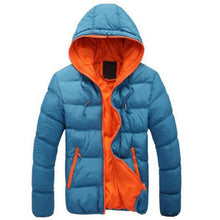Navy blue white lined winter coat