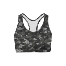 Black Hex Camo Sports Bra